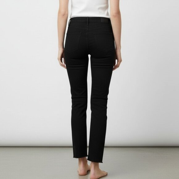 Rag & Bone Nina High-Rise Slim Cigarette Jeans Black Frayed Size 24 NWT - Picture 6 of 9